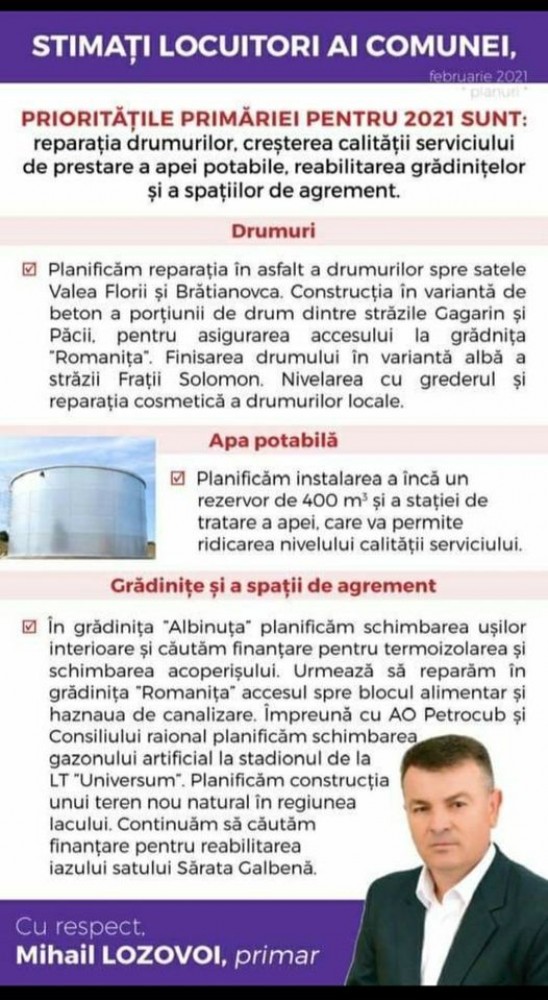 Planuri de activitate pentru anul 2021