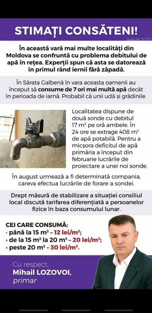 Realizările primarului Lozovoi Mihail